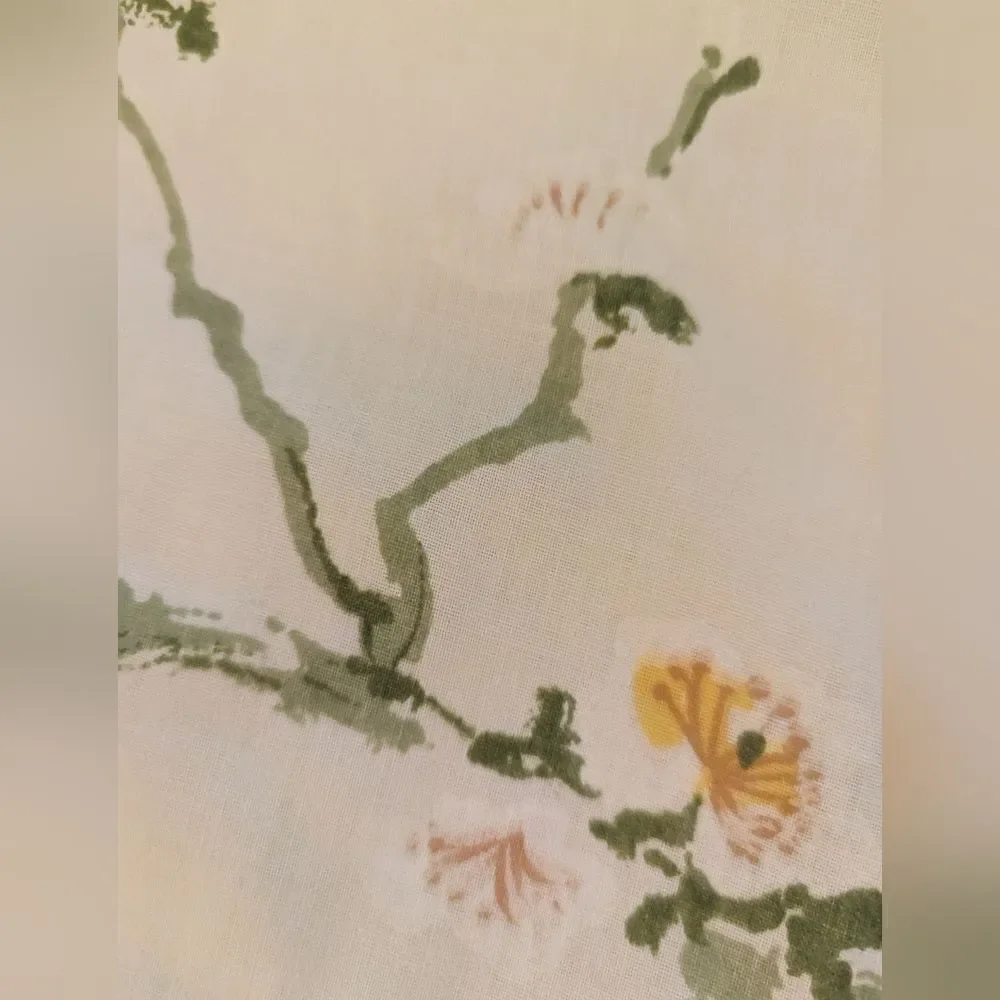 Vintage yellow bird and‎ floral print full sheet set